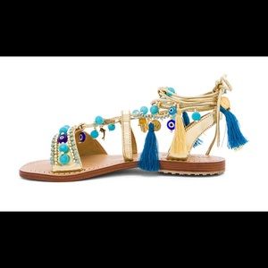 Mystique Gold and Turquoise Wrap Sandal